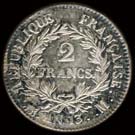 2 francs Napoléon Empereur calendrier révolutionnaire revers